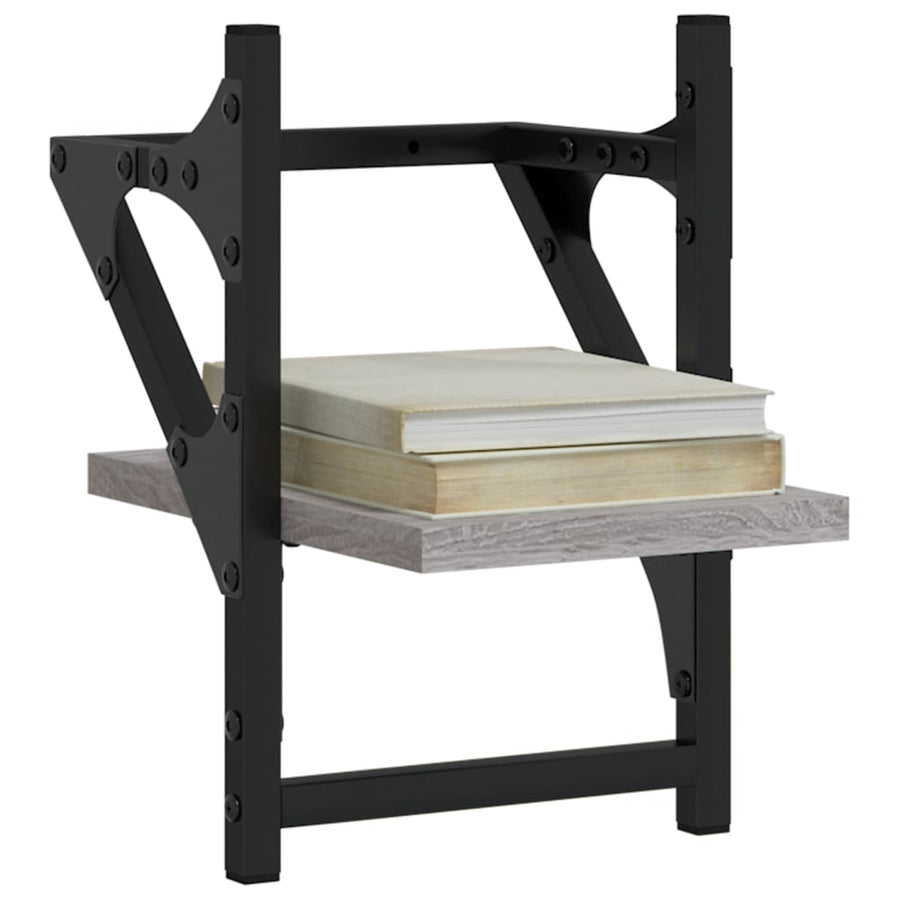 Wandschappen Met Stangen Eiken 20 x 25 x 30 cm Grijs sonoma