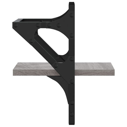 Wandschappen Met Stangen Eiken 20 x 25 x 30 cm Grijs sonoma