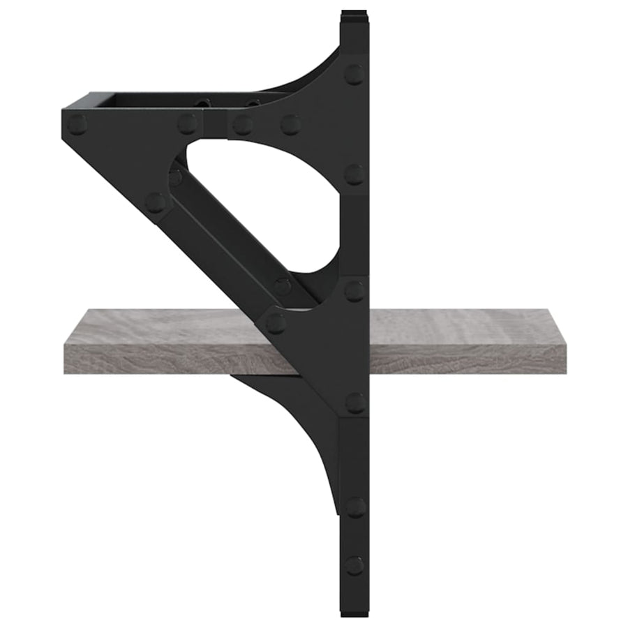 Wandschappen Met Stangen Eiken 20 x 25 x 30 cm Grijs sonoma