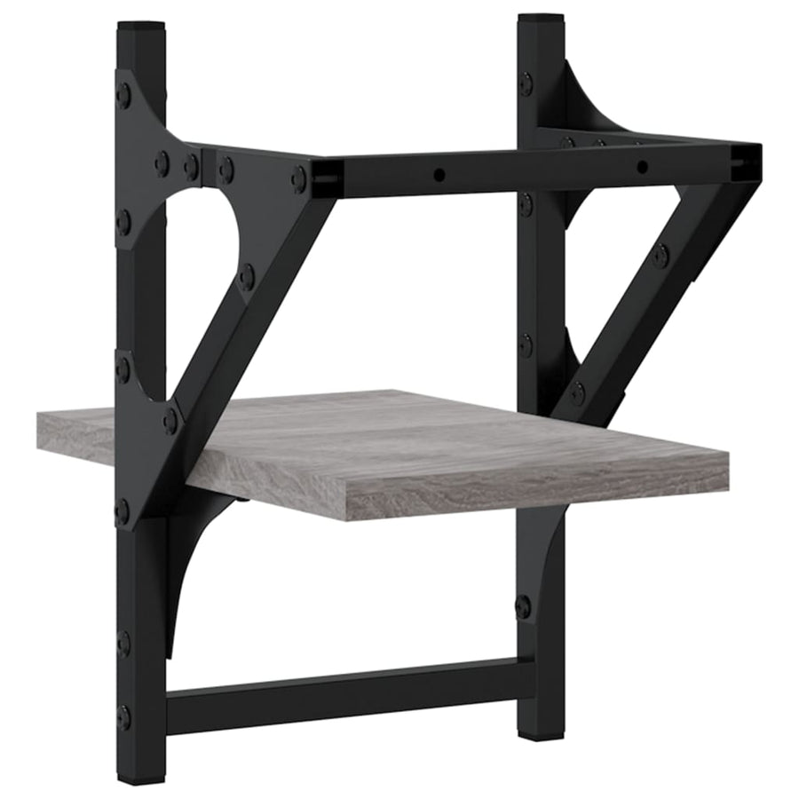 Wandschappen Met Stangen Eiken 20 x 25 x 30 cm Grijs sonoma