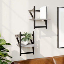 Wandschappen Met Stangen Eiken 20 x 25 x 30 cm Grijs sonoma