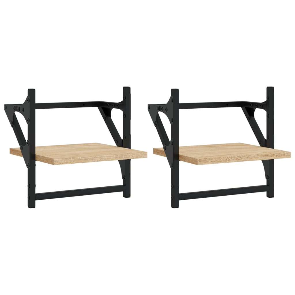 Wandschappen Met Stangen Kleurig 30 x 25 x 30 cm Sonoma eiken
