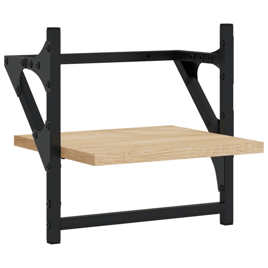 Wandschappen Met Stangen Kleurig 30 x 25 x 30 cm Sonoma eiken