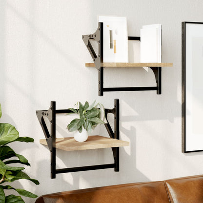 Wandschappen Met Stangen Kleurig 30 x 25 x 30 cm Sonoma eiken