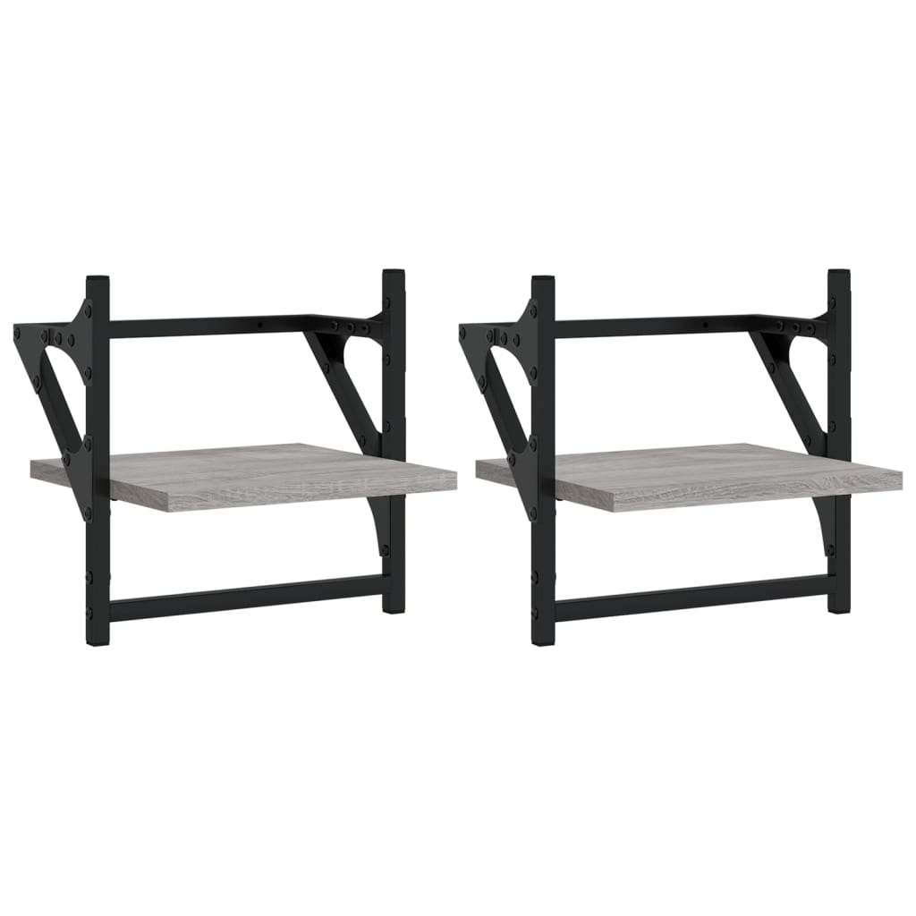 Wandschappen Met Stangen Eiken 30 x 25 x 30 cm Grijs sonoma