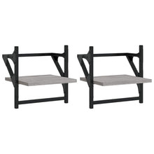 Wandschappen Met Stangen Eiken 30 x 25 x 30 cm Grijs sonoma