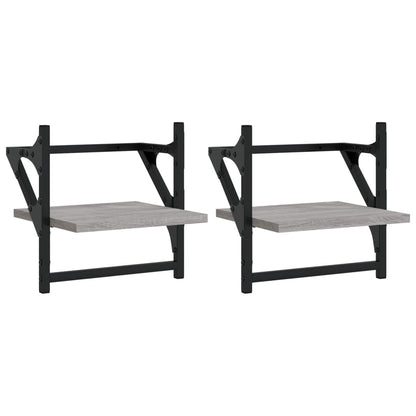 Wandschappen Met Stangen Eiken 30 x 25 x 30 cm Grijs sonoma