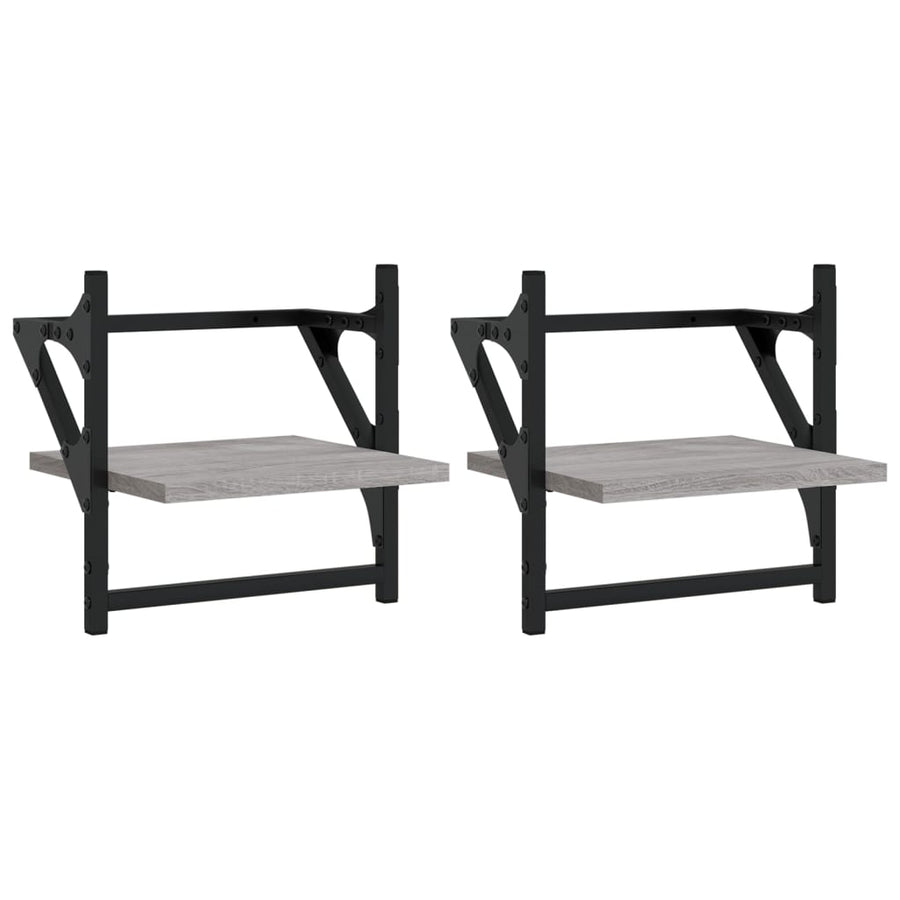 Wandschappen Met Stangen Eiken 30 x 25 x 30 cm Grijs sonoma