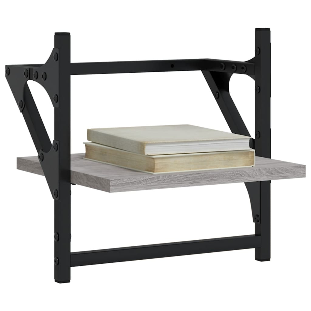 Wandschappen Met Stangen Eiken 30 x 25 x 30 cm Grijs sonoma