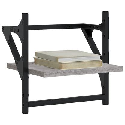 Wandschappen Met Stangen Eiken 30 x 25 x 30 cm Grijs sonoma