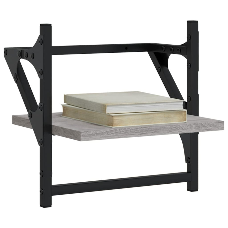 Wandschappen Met Stangen Eiken 30 x 25 x 30 cm Grijs sonoma