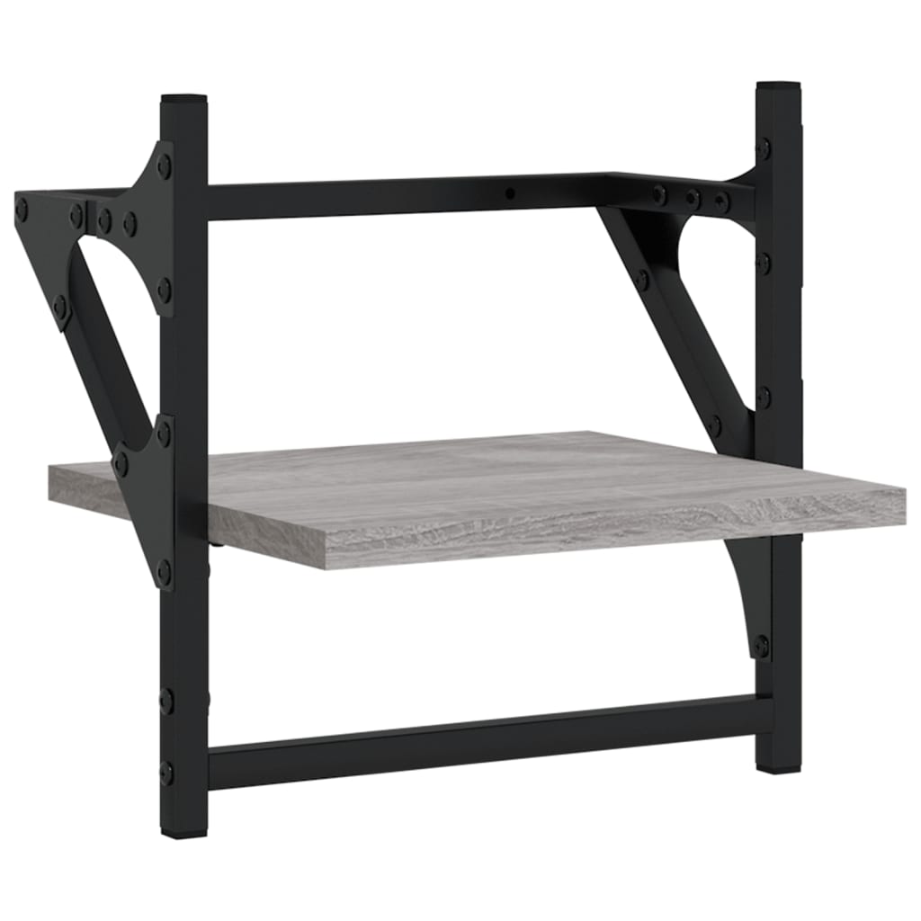 Wandschappen Met Stangen Eiken 30 x 25 x 30 cm Grijs sonoma