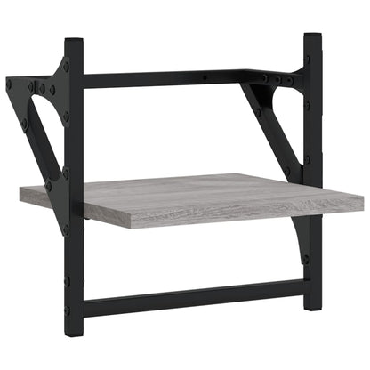 Wandschappen Met Stangen Eiken 30 x 25 x 30 cm Grijs sonoma