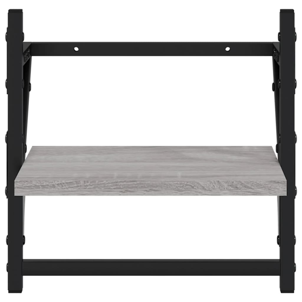 Wandschappen Met Stangen Eiken 30 x 25 x 30 cm Grijs sonoma