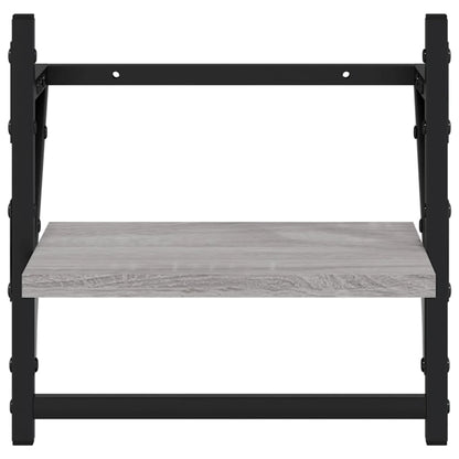 Wandschappen Met Stangen Eiken 30 x 25 x 30 cm Grijs sonoma