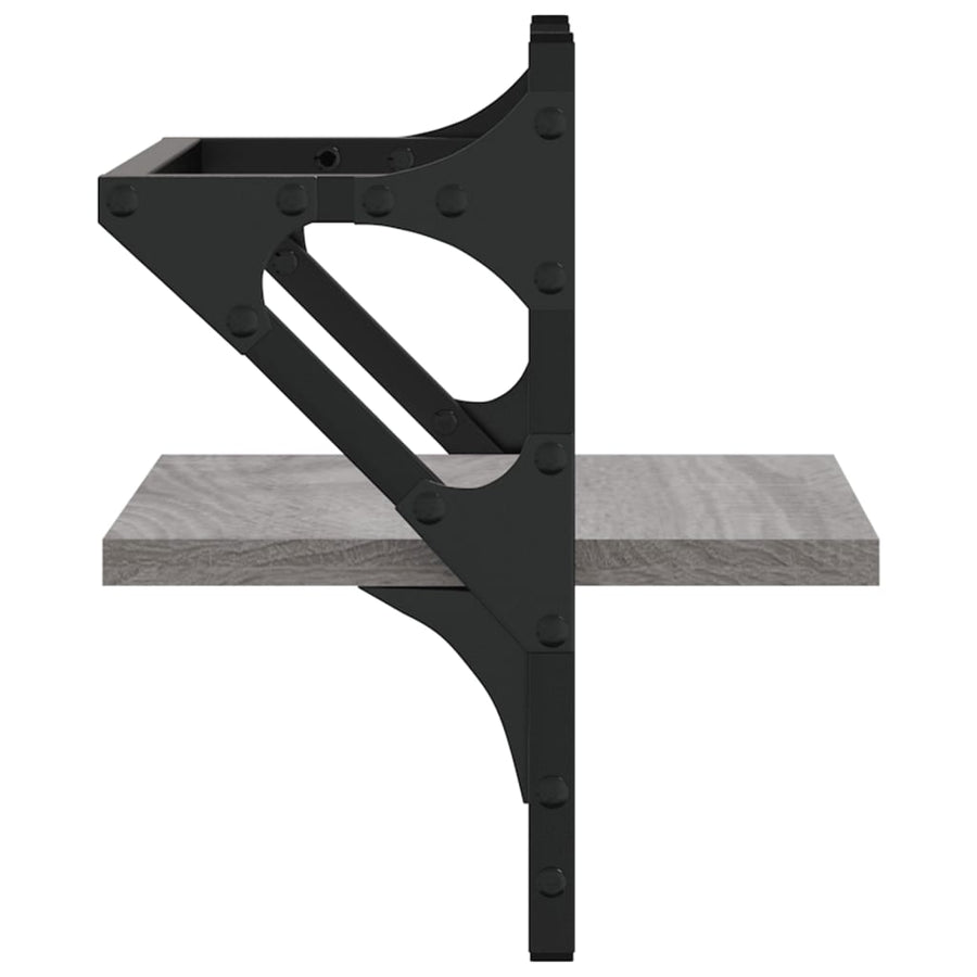 Wandschappen Met Stangen Eiken 30 x 25 x 30 cm Grijs sonoma