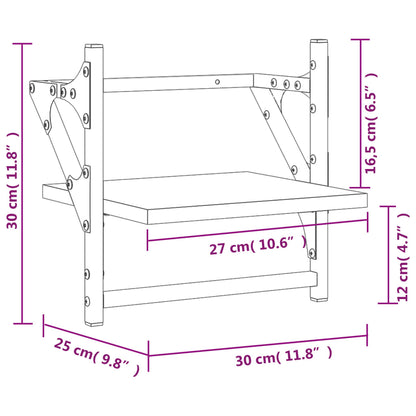 Wandschappen Met Stangen Eiken 30 x 25 x 30 cm Grijs sonoma