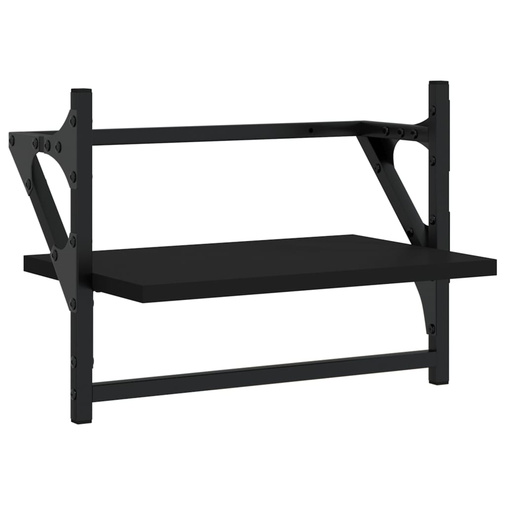 Wandschappen Met Stangen 40 x 25 x 30 cm Zwart