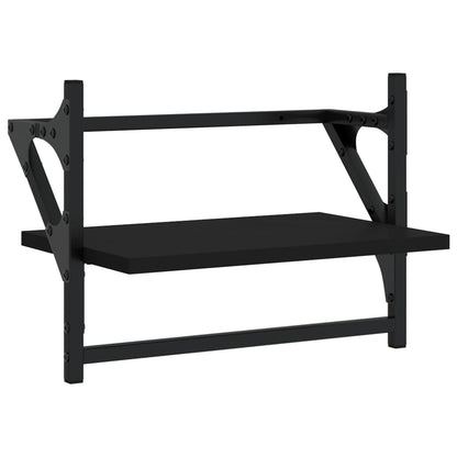 Wandschappen Met Stangen 40 x 25 x 30 cm Zwart