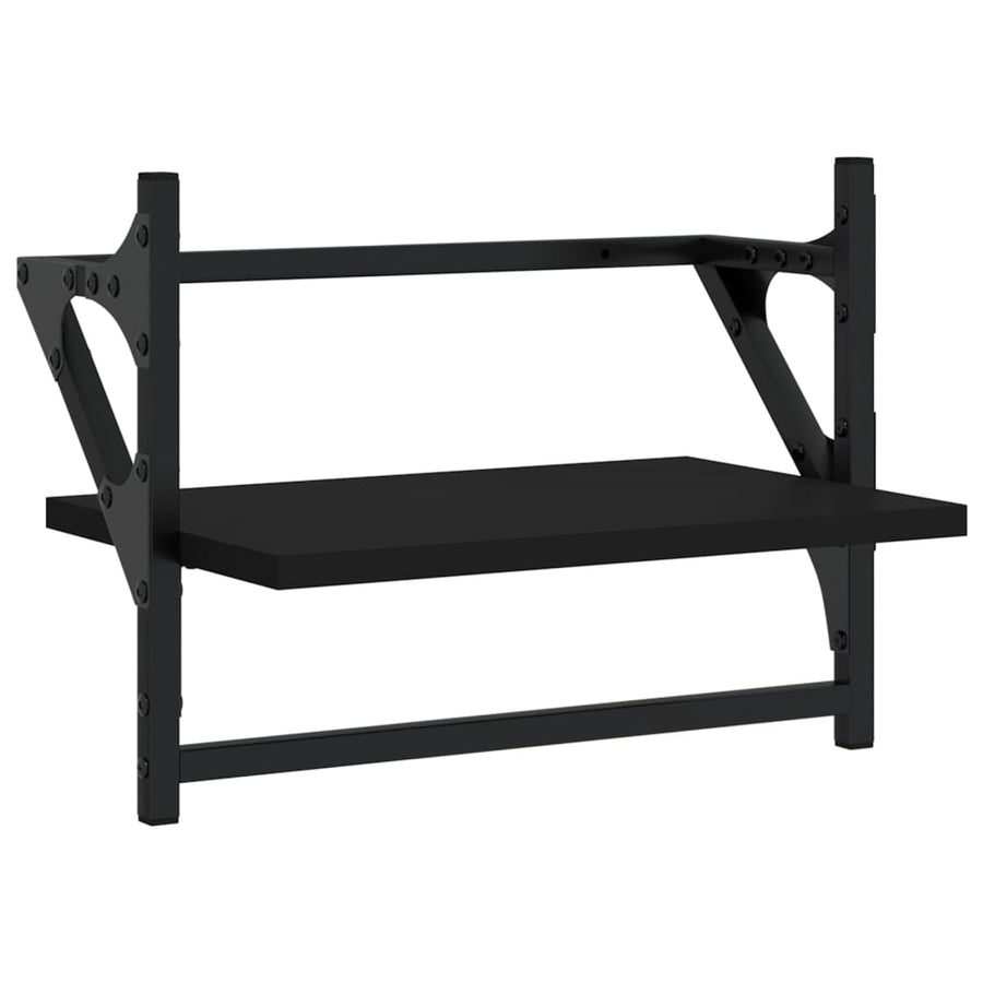 Wandschappen Met Stangen 40 x 25 x 30 cm Zwart