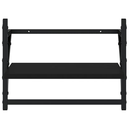 Wandschappen Met Stangen 40 x 25 x 30 cm Zwart