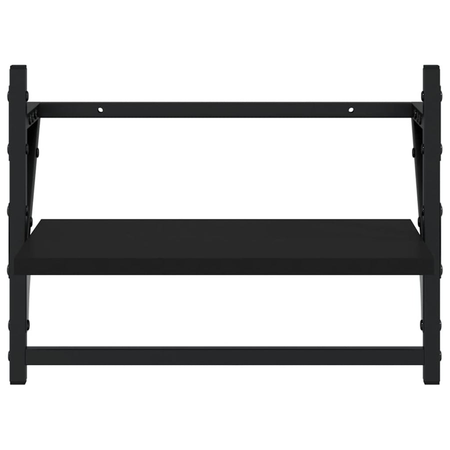 Wandschappen Met Stangen 40 x 25 x 30 cm Zwart