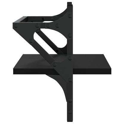 Wandschappen Met Stangen 40 x 25 x 30 cm Zwart