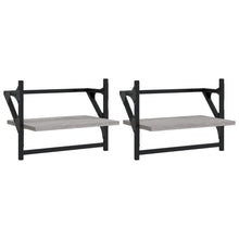 Wandschappen Met Stangen Eiken 40 x 25 x 30 cm Grijs sonoma