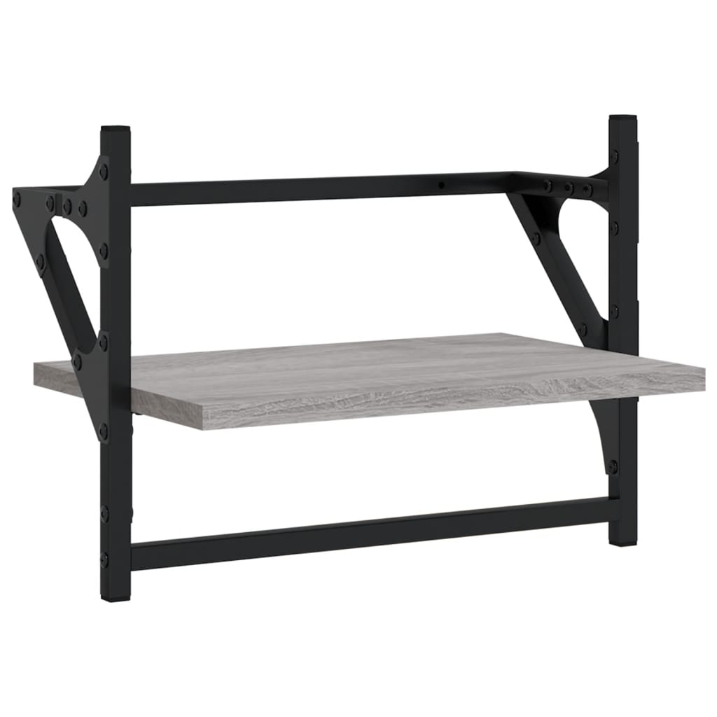 Wandschappen Met Stangen Eiken 40 x 25 x 30 cm Grijs sonoma