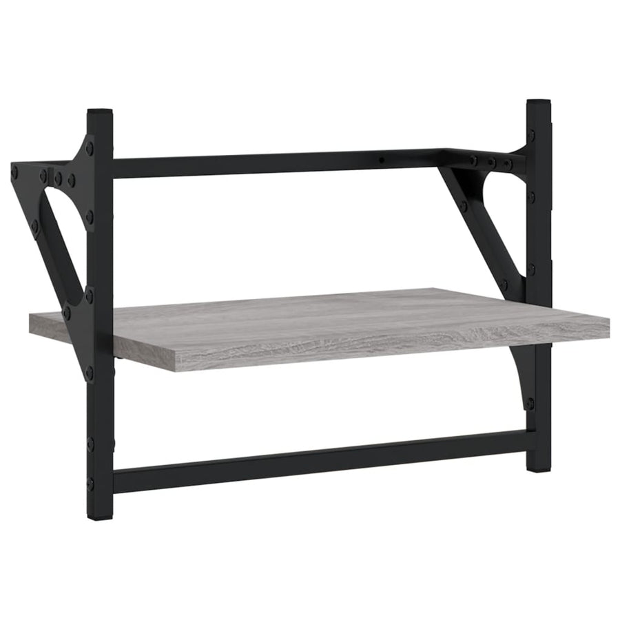 Wandschappen Met Stangen Eiken 40 x 25 x 30 cm Grijs sonoma