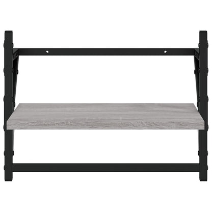 Wandschappen Met Stangen Eiken 40 x 25 x 30 cm Grijs sonoma