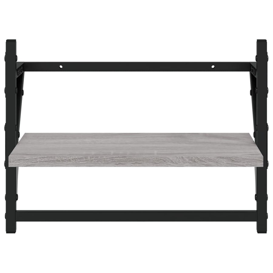 Wandschappen Met Stangen Eiken 40 x 25 x 30 cm Grijs sonoma