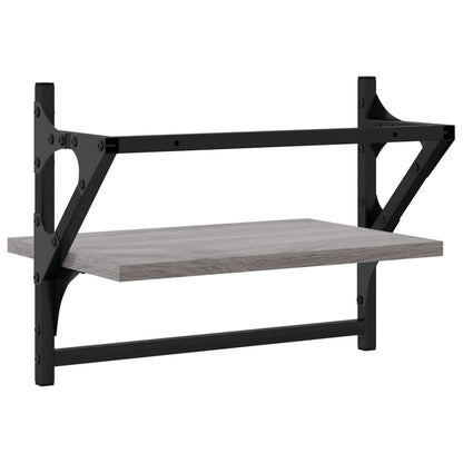 Wandschappen Met Stangen Eiken 40 x 25 x 30 cm Grijs sonoma