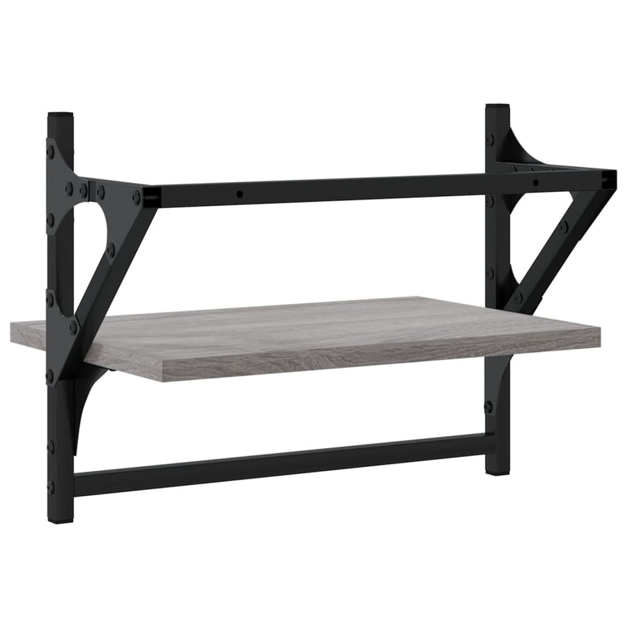 Wandschappen Met Stangen Eiken 40 x 25 x 30 cm Grijs sonoma