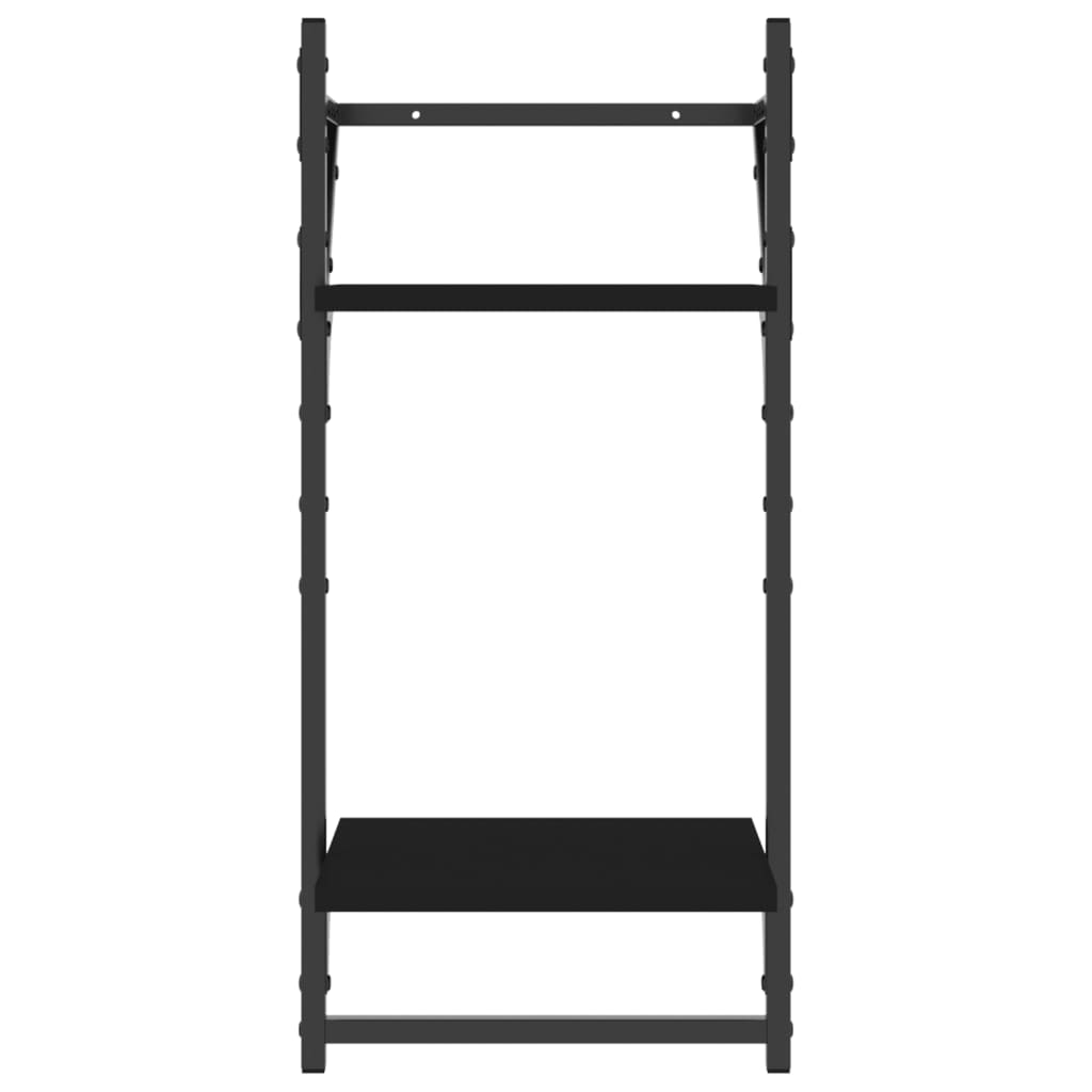 Wandschappen 2-Laags Met Stangen 2 St 30X25X65 Cm Zwart