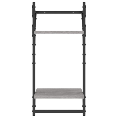Wandschappen 2-Laags Met Stangen 2 St 30X25X65 Cm Grijs Sonoma