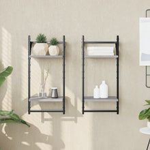 Wandschappen 2-Laags Met Stangen 2 St 30X25X65 Cm Grijs Sonoma