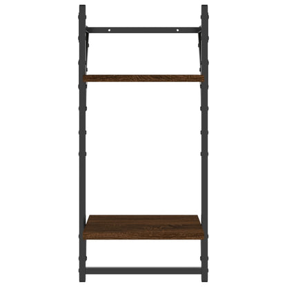 Wandschappen 2-Laags Met Stangen 2 St 30X25X65 Cm Bruineiken