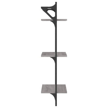 Wandschappen 3-Laags Met Stangen 2 St 30X25X100 Cm Grijs Sonoma