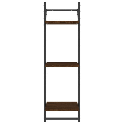 Wandschappen 3-Laags Met Stangen 2 St 30X25X100 Cm Bruineiken