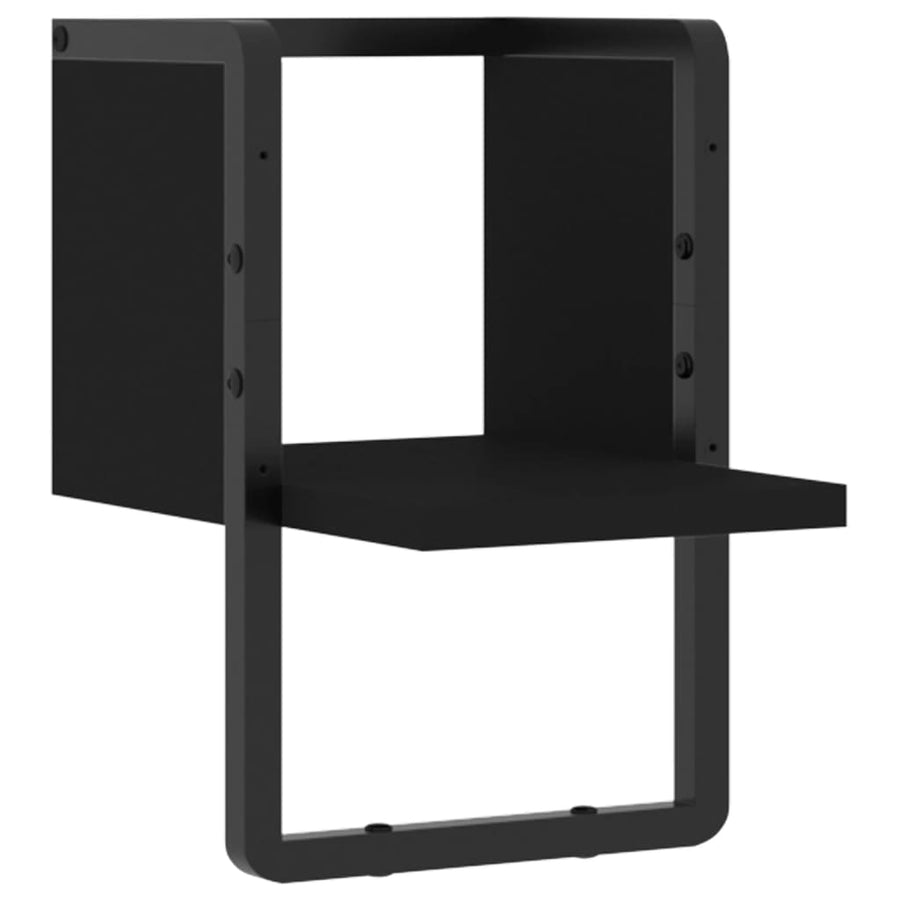 Wandschap Met Stang 20 x 25 x 30 cm Zwart