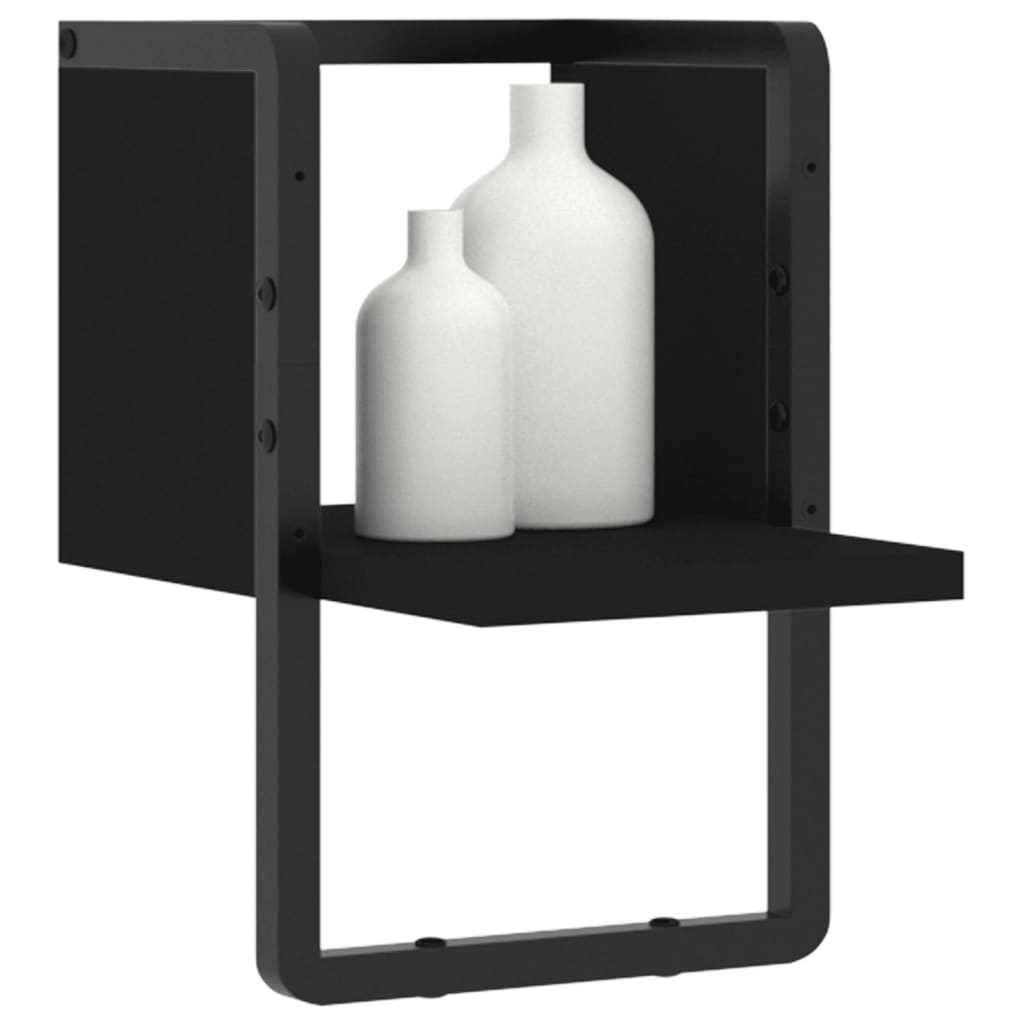 Wandschap Met Stang 20 x 25 x 30 cm Zwart