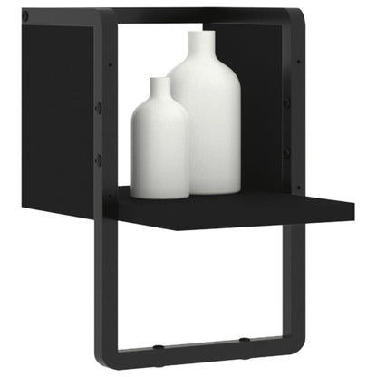 Wandschap Met Stang 20 x 25 x 30 cm Zwart