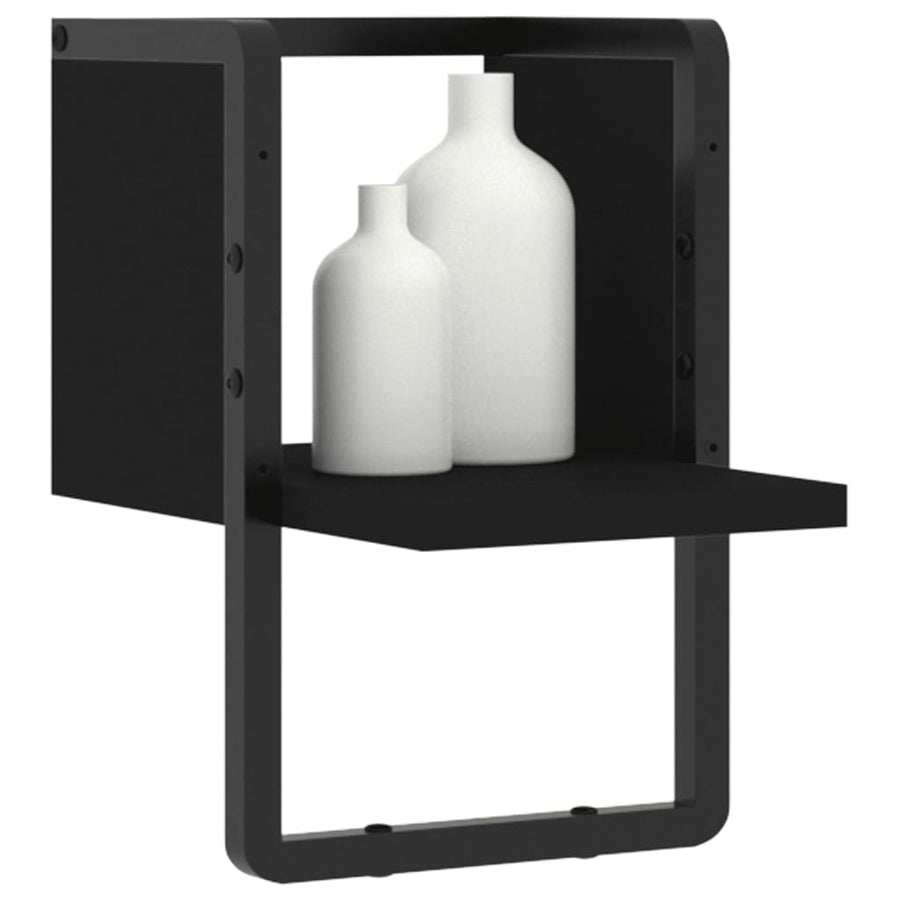 Wandschap Met Stang 20 x 25 x 30 cm Zwart