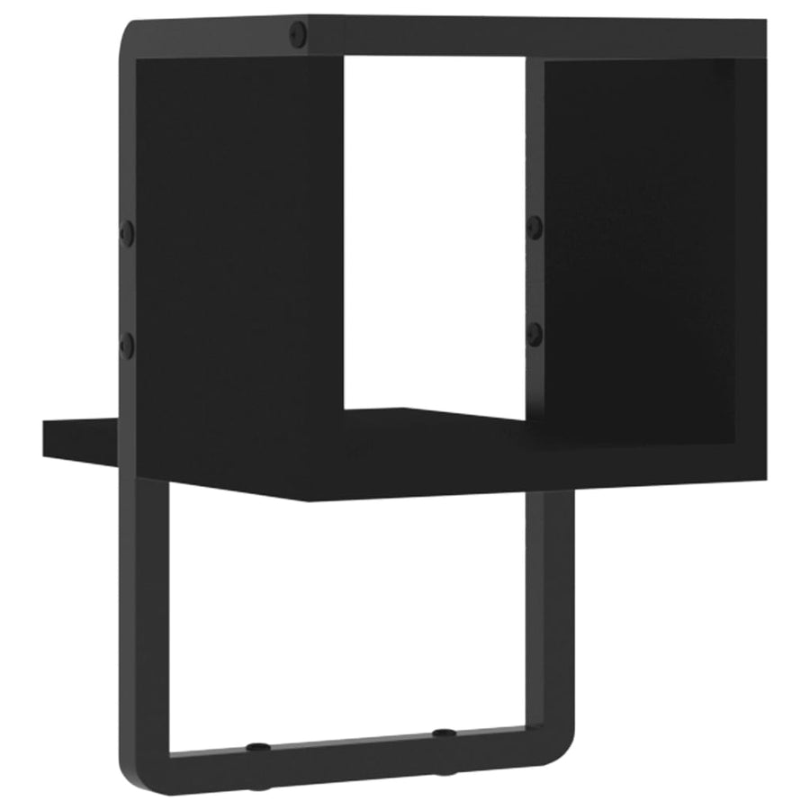 Wandschap Met Stang 20 x 25 x 30 cm Zwart