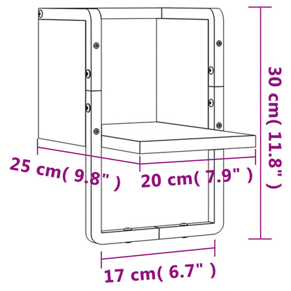 Wandschap Met Stang 20 x 25 x 30 cm Zwart