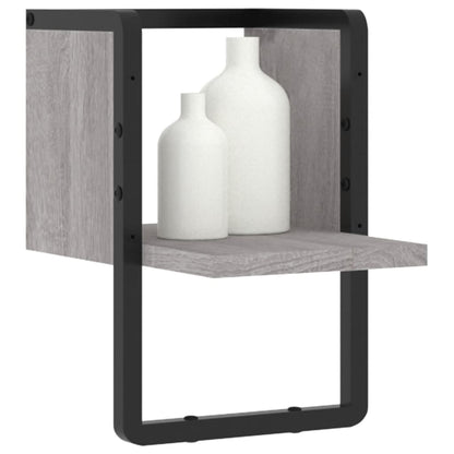 Wandschap Met Stang Eikenkleurig 20 x 25 x 30 cm Grijs sonoma