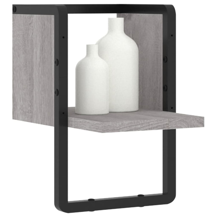 Wandschap Met Stang Eikenkleurig 20 x 25 x 30 cm Grijs sonoma