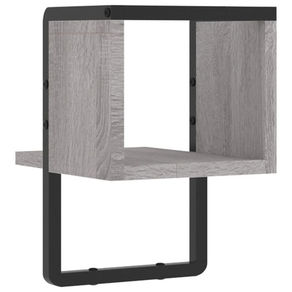 Wandschap Met Stang Eikenkleurig 20 x 25 x 30 cm Grijs sonoma