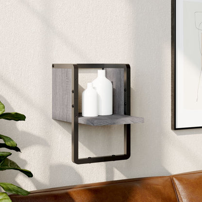 Wandschap Met Stang Eikenkleurig 20 x 25 x 30 cm Grijs sonoma
